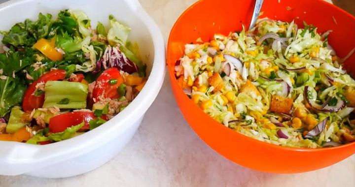 Салат с капустой и курицей без майонеза на праздничный стол