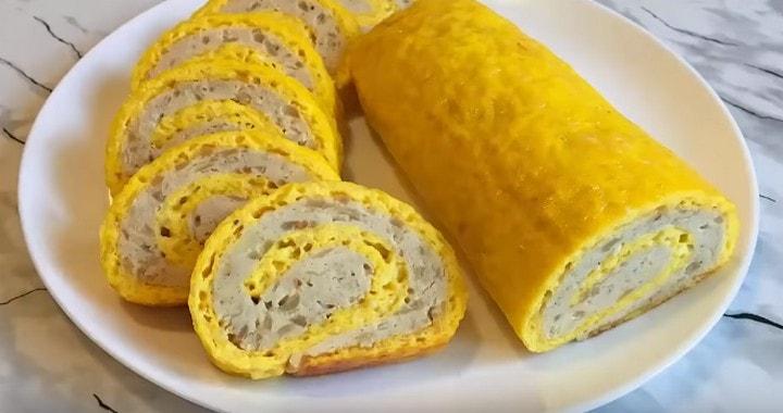 Сырный рулет с куриным фаршем