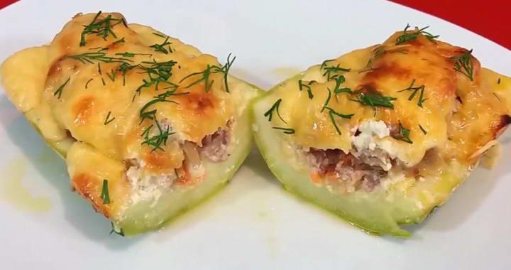 Фаршированные кабачки с фаршем в духовке