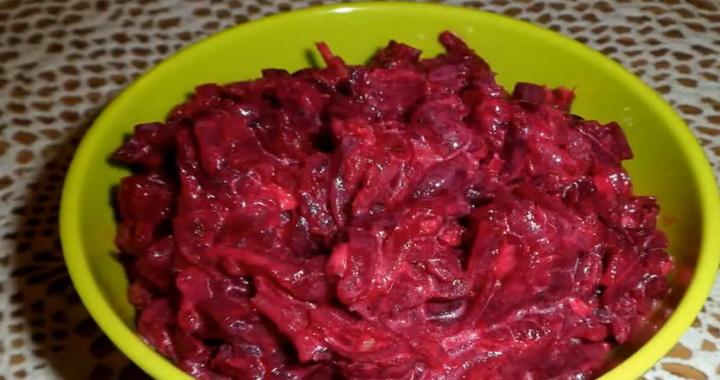 Свекла с чесноком и майонезом