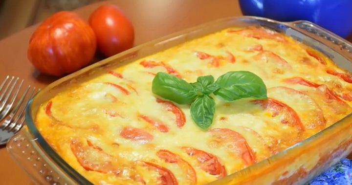 Кабачки с мясом, помидорами и сыром