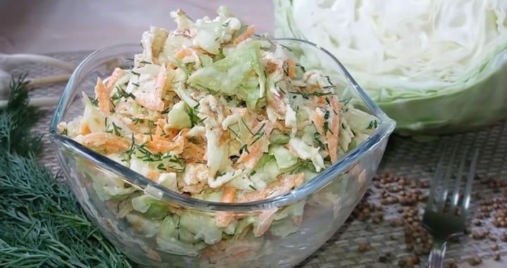 Новый салат с капустой