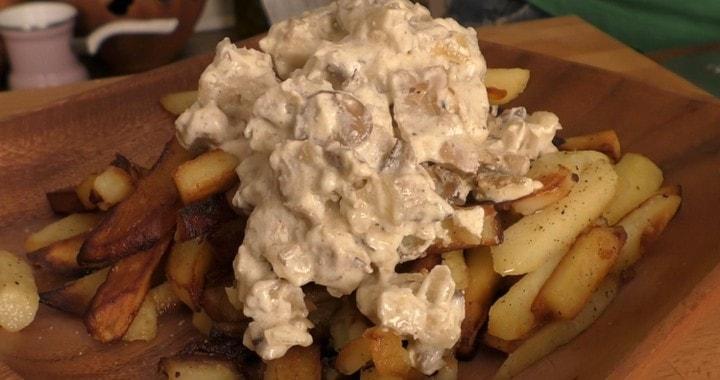 Жареные вешенки с картошкой